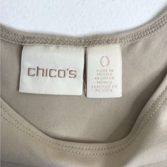 Chicos Tank Top Sleeveless Cami Beige Stretch Layer Womens Size Small Smoothing - Picture 3 of 11